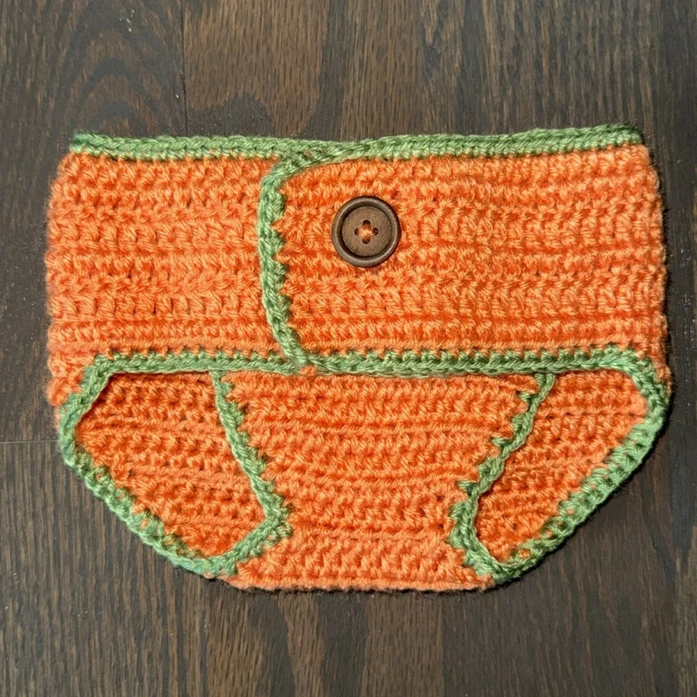 So ‘Dorable Hand Crocheted Pumpkin Baby Costume 3 pcs Set | 0-3M